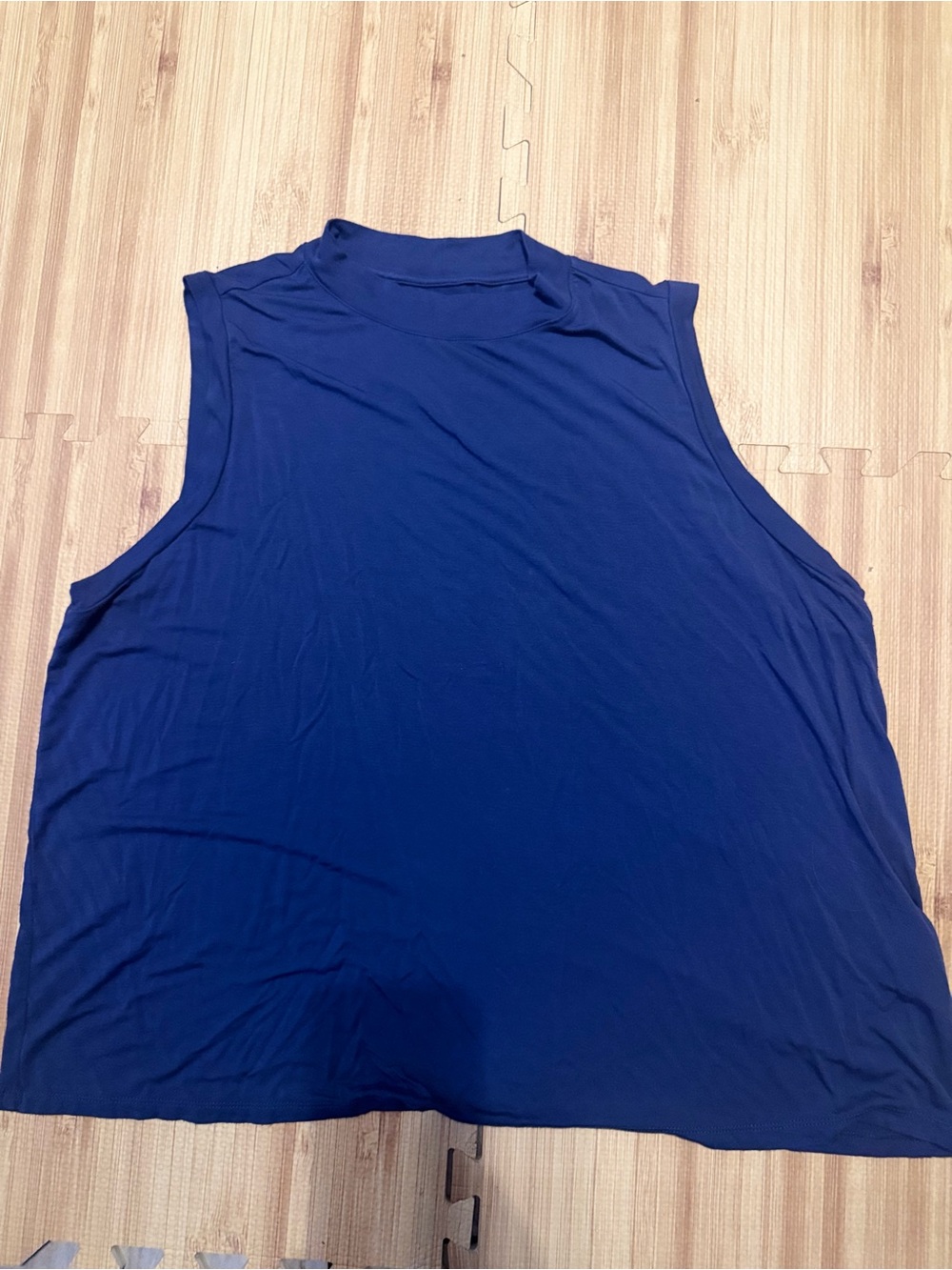 Daily Ritual Navy Muscle Jersey Knit Mock Neck Tank Top 2X